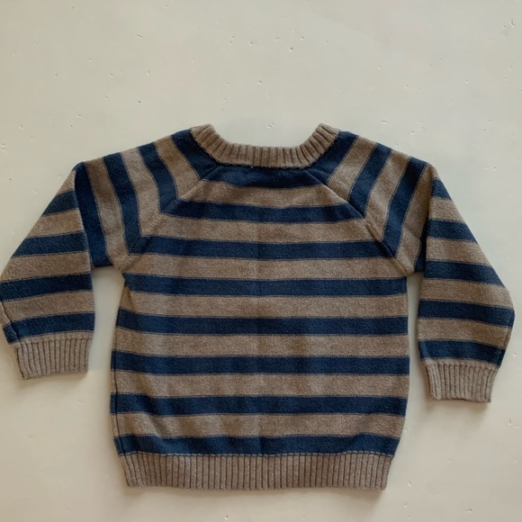 Carter’s Boys 12 Month Blue & Tan Sweater - Picture 3 of 4